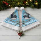 Willie wagtail Australia Christmas Santa Hat Eucalyptus Blossoms Aboriginal Art - Aussie Hoodie
