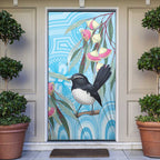 Willie wagtail Australia Door Cover Eucalyptus Blossoms Aboriginal Art - Aussie Hoodie