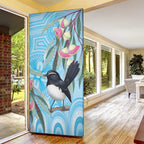 Willie wagtail Australia Door Cover Eucalyptus Blossoms Aboriginal Art - Aussie Hoodie