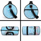 Willie wagtail Australia Duffle Bag Eucalyptus Blossoms Aboriginal Art