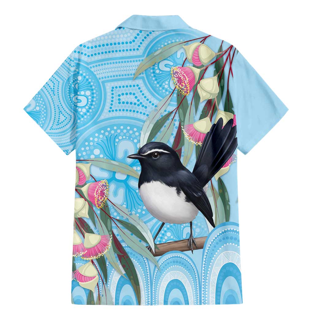 Willie wagtail Australia Family Matching Mermaid Dress and Hawaiian Shirt Eucalyptus Blossoms Aboriginal Art - Aussie Hoodie