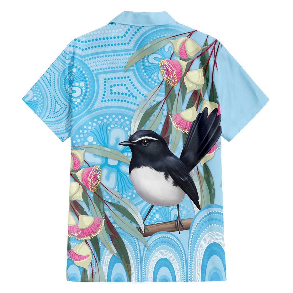 Willie wagtail Australia Family Matching Off Shoulder Maxi Dress and Hawaiian Shirt Eucalyptus Blossoms Aboriginal Art - Aussie Hoodie