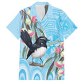 Willie wagtail Australia Family Matching Off Shoulder Short Dress and Hawaiian Shirt Eucalyptus Blossoms Aboriginal Art - Aussie Hoodie