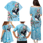 Willie wagtail Australia Family Matching Puletasi and Hawaiian Shirt Eucalyptus Blossoms Aboriginal Art - Aussie Hoodie