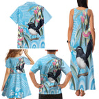 Willie wagtail Australia Family Matching Tank Maxi Dress and Hawaiian Shirt Eucalyptus Blossoms Aboriginal Art - Aussie Hoodie