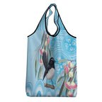 Willie wagtail Australia Grocery Bag Eucalyptus Blossoms Aboriginal Art - Aussie Hoodie