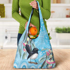 Willie wagtail Australia Grocery Bag Eucalyptus Blossoms Aboriginal Art - Aussie Hoodie