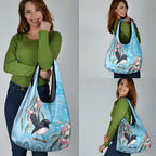Willie wagtail Australia Grocery Bag Eucalyptus Blossoms Aboriginal Art - Aussie Hoodie