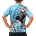 Willie wagtail Australia Hawaiian Shirt Eucalyptus Blossoms Aboriginal Art - Aussie Hoodie