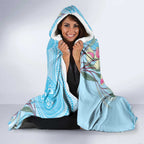 Willie wagtail Australia Hooded Blanket Eucalyptus Blossoms Aboriginal Art - Aussie Hoodie