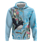 Willie wagtail Australia Hoodie Eucalyptus Blossoms Aboriginal Art - Aussie Hoodie