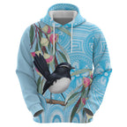 Willie wagtail Australia Hoodie Eucalyptus Blossoms Aboriginal Art - Aussie Hoodie
