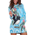 Willie wagtail Australia Hoodie Dress Eucalyptus Blossoms Aboriginal Art - Aussie Hoodie