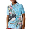 Willie wagtail Australia Kid Polo Shirt Eucalyptus Blossoms Aboriginal Art - Aussie Hoodie