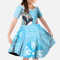 Willie wagtail Australia Kid Short Sleeve Dress Eucalyptus Blossoms Aboriginal Art - Aussie Hoodie