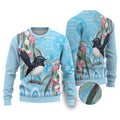 Willie wagtail Australia Ugly Christmas Sweater Eucalyptus Blossoms Aboriginal Art - Aussie Hoodie
