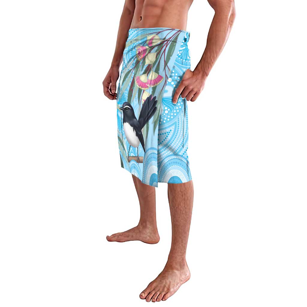 Willie wagtail Australia Lavalava Eucalyptus Blossoms Aboriginal Art - Aussie Hoodie