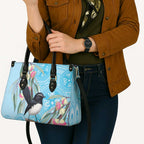 Willie wagtail Australia Leather Bag Eucalyptus Blossoms Aboriginal Art - Aussie Hoodie