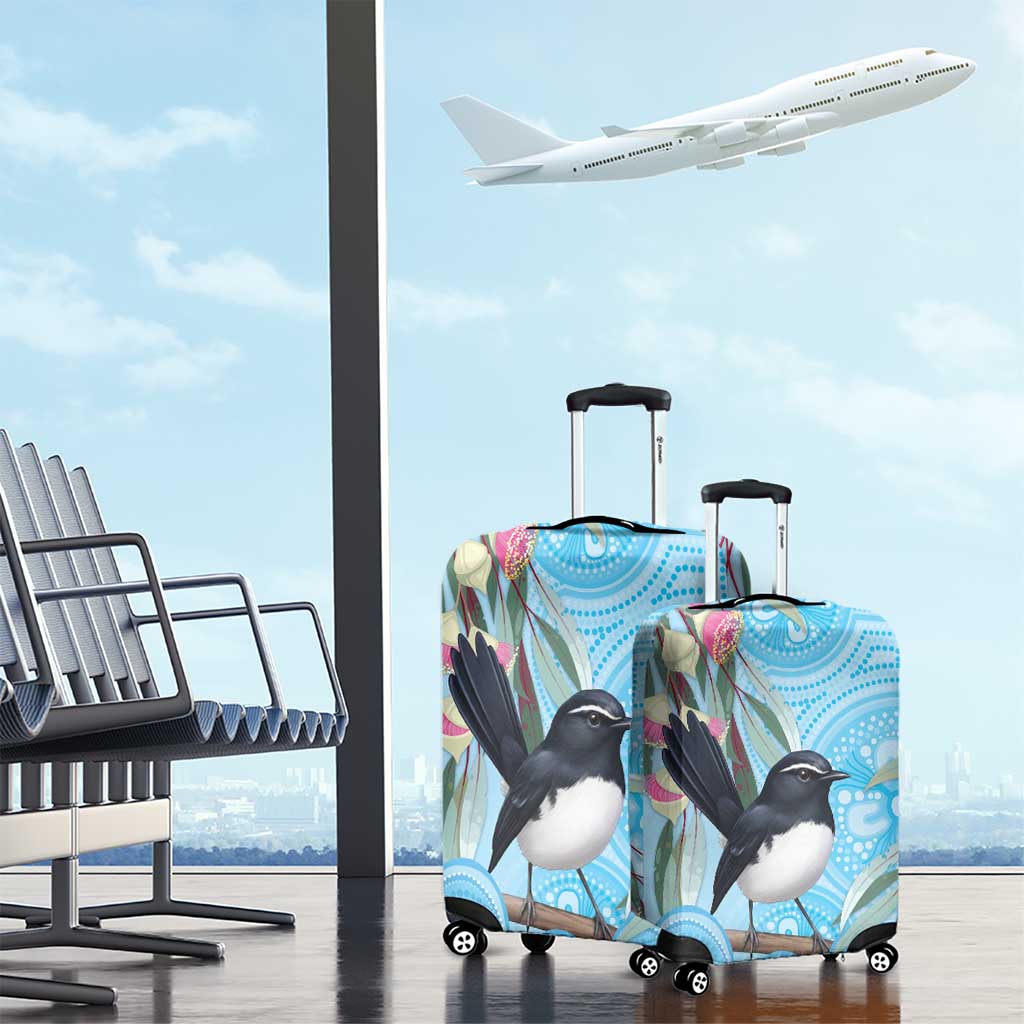 Willie wagtail Australia Luggage Cover Eucalyptus Blossoms Aboriginal Art - Aussie Hoodie