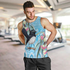 Willie wagtail Australia Men Tank Top Eucalyptus Blossoms Aboriginal Art - Aussie Hoodie