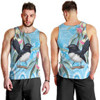 Willie wagtail Australia Men Tank Top Eucalyptus Blossoms Aboriginal Art - Aussie Hoodie