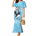 Willie wagtail Australia Mermaid Dress Eucalyptus Blossoms Aboriginal Art - Aussie Hoodie
