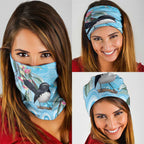 Willie wagtail Australia Neck Gaiter Eucalyptus Blossoms Aboriginal Art - Aussie Hoodie
