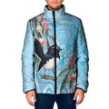 Willie wagtail Australia Padded Jacket Eucalyptus Blossoms Aboriginal Art - Aussie Hoodie