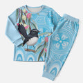 Willie wagtail Australia Christmas Pajama Set Eucalyptus Blossoms Aboriginal Art - Aussie Hoodie