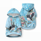 Willie wagtail Australia Pet Hoodie Eucalyptus Blossoms Aboriginal Art