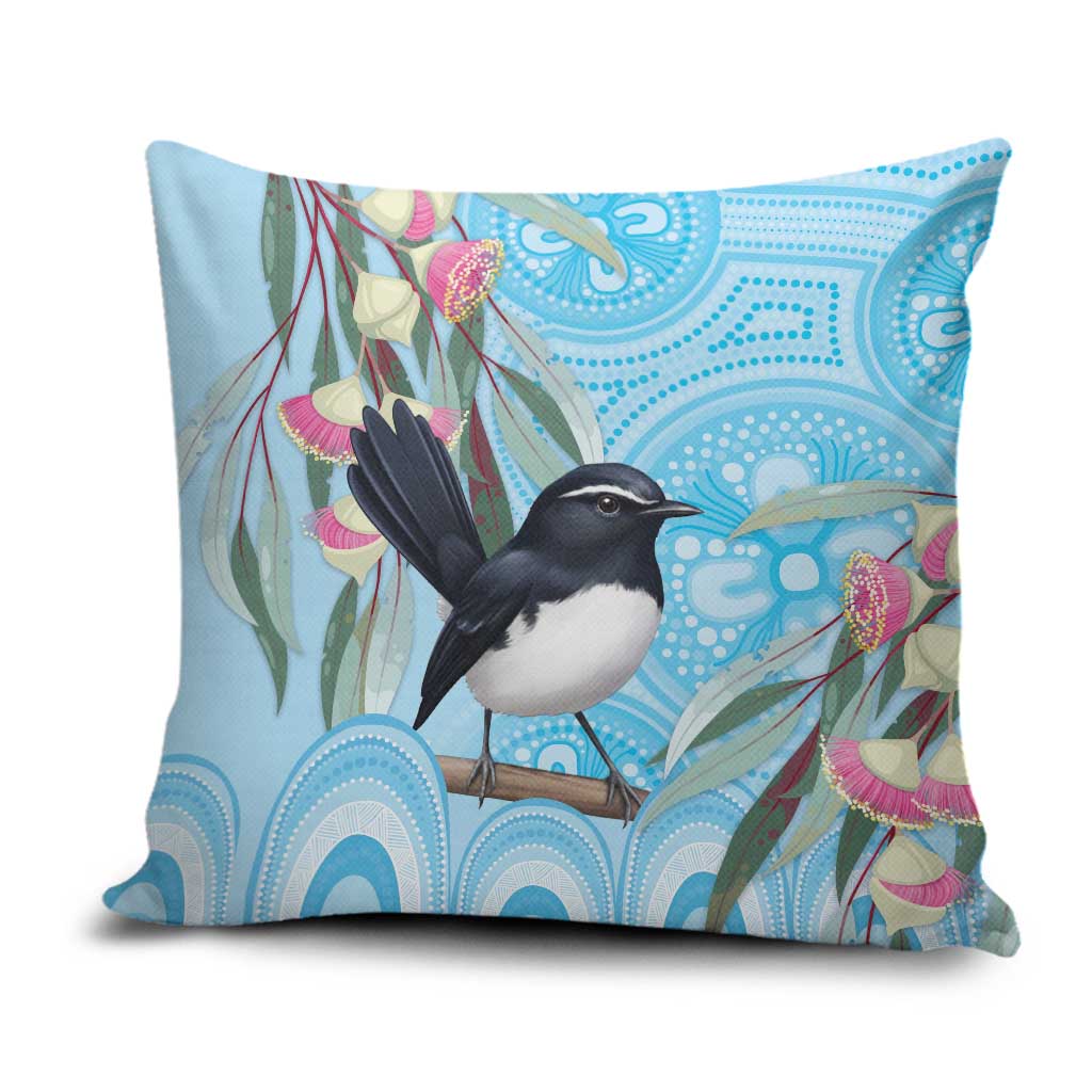 Willie wagtail Australia Pillow Cover Eucalyptus Blossoms Aboriginal Art - Aussie Hoodie
