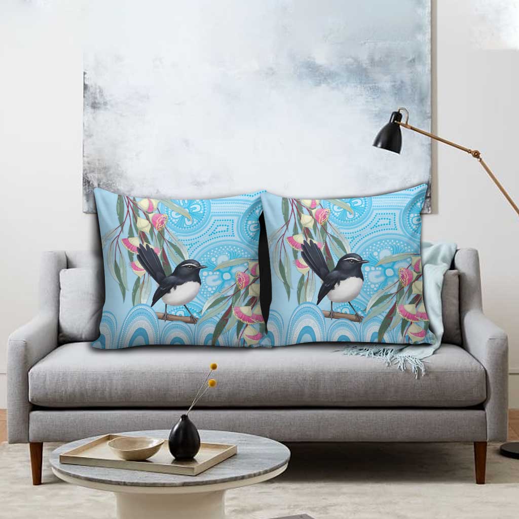 Willie wagtail Australia Pillow Cover Eucalyptus Blossoms Aboriginal Art - Aussie Hoodie