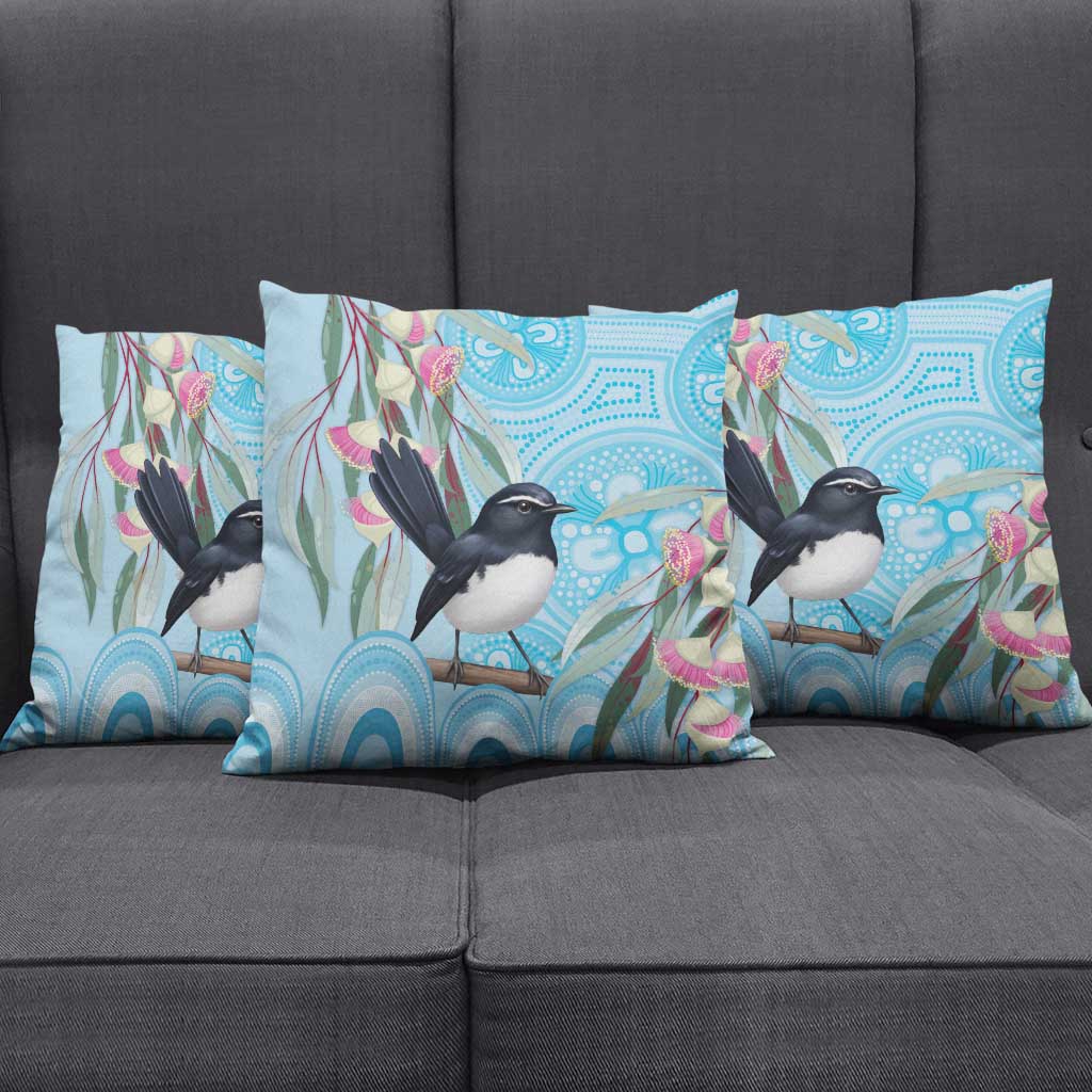 Willie wagtail Australia Pillow Cover Eucalyptus Blossoms Aboriginal Art - Aussie Hoodie