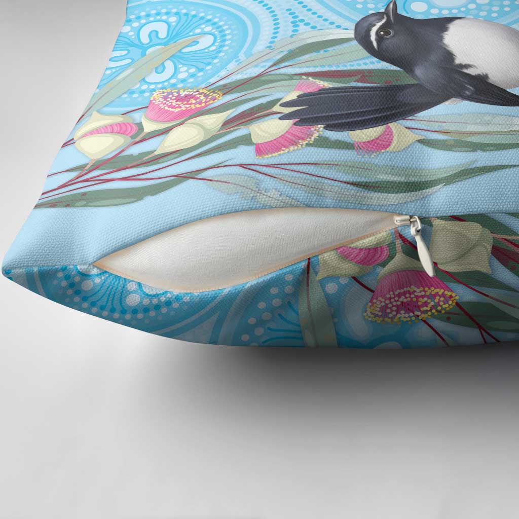 Willie wagtail Australia Pillow Cover Eucalyptus Blossoms Aboriginal Art - Aussie Hoodie