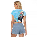 Willie wagtail Australia Raglan Cropped T Shirt Eucalyptus Blossoms Aboriginal Art - Aussie Hoodie