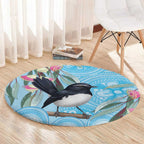 Willie wagtail Australia Round Carpet Eucalyptus Blossoms Aboriginal Art - Aussie Hoodie