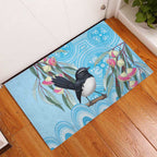 Willie wagtail Australia Rubber Doormat Eucalyptus Blossoms Aboriginal Art - Aussie Hoodie
