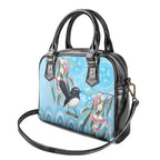 Willie wagtail Australia Shoulder Handbag Eucalyptus Blossoms Aboriginal Art - Aussie Hoodie