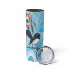 Willie wagtail Australia Skinny Tumbler Eucalyptus Blossoms Aboriginal Art - Aussie Hoodie