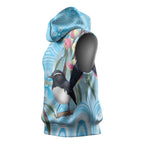 Willie wagtail Australia Sleeveless Hoodie Eucalyptus Blossoms Aboriginal Art - Aussie Hoodie