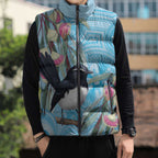 Willie wagtail Australia Sleeveless Puffer Jacket Eucalyptus Blossoms Aboriginal Art - Aussie Hoodie