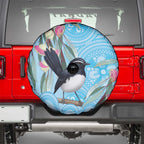 Willie wagtail Australia Spare Tire Cover Eucalyptus Blossoms Aboriginal Art - Aussie Hoodie