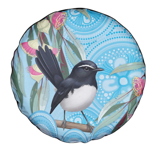 Willie wagtail Australia Spare Tire Cover Eucalyptus Blossoms Aboriginal Art - Aussie Hoodie