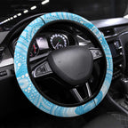 Willie wagtail Australia Steering Wheel Cover Eucalyptus Blossoms Aboriginal Art - Aussie Hoodie
