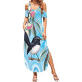 Willie wagtail Australia Summer Maxi Dress Eucalyptus Blossoms Aboriginal Art - Aussie Hoodie