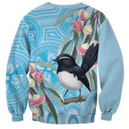 Willie wagtail Australia Sweatshirt Eucalyptus Blossoms Aboriginal Art - Aussie Hoodie