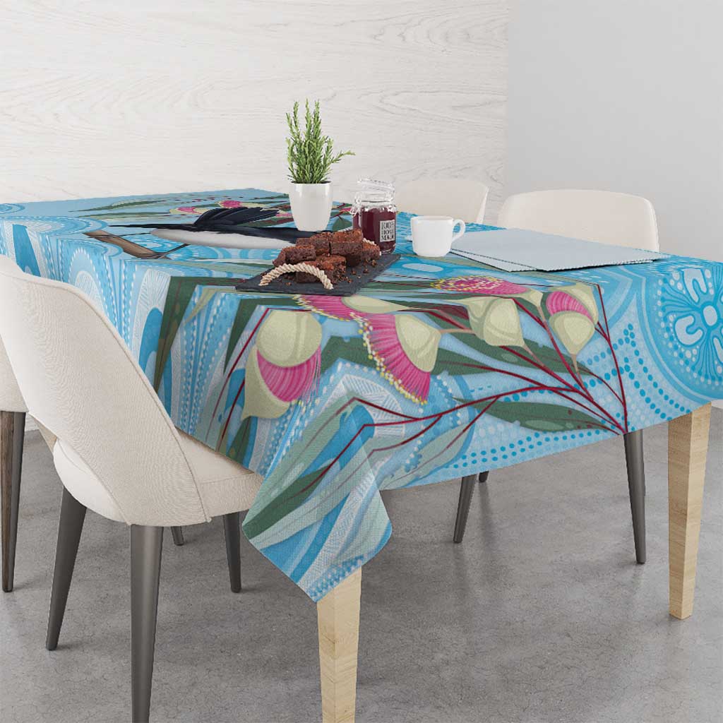 Willie wagtail Australia Tablecloth Eucalyptus Blossoms Aboriginal Art - Aussie Hoodie