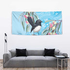 Willie wagtail Australia Tapestry Eucalyptus Blossoms Aboriginal Art - Aussie Hoodie