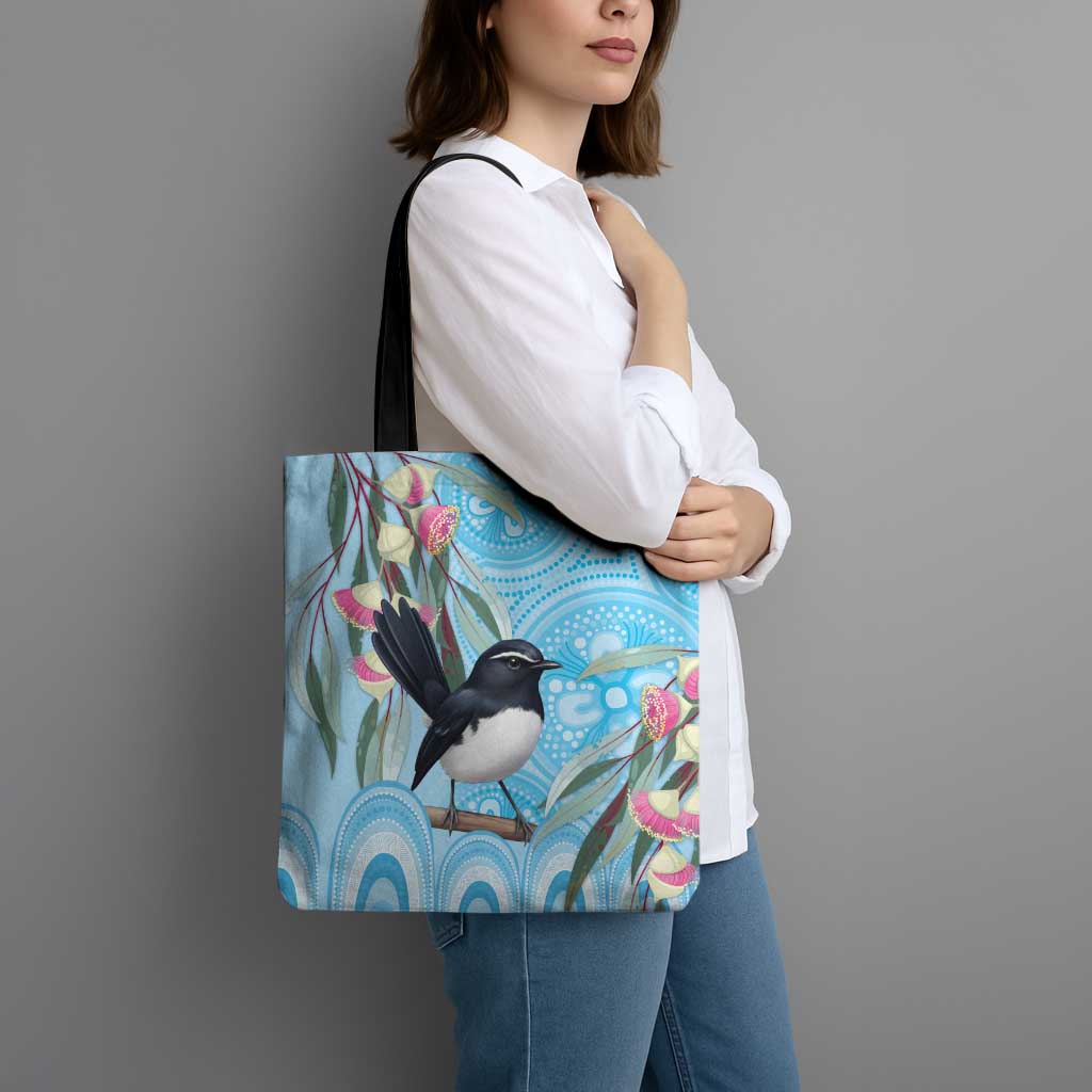 Willie wagtail Australia Tote Bag Eucalyptus Blossoms Aboriginal Art - Aussie Hoodie