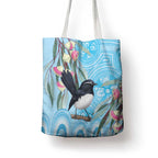 Willie wagtail Australia Tote Bag Eucalyptus Blossoms Aboriginal Art - Aussie Hoodie